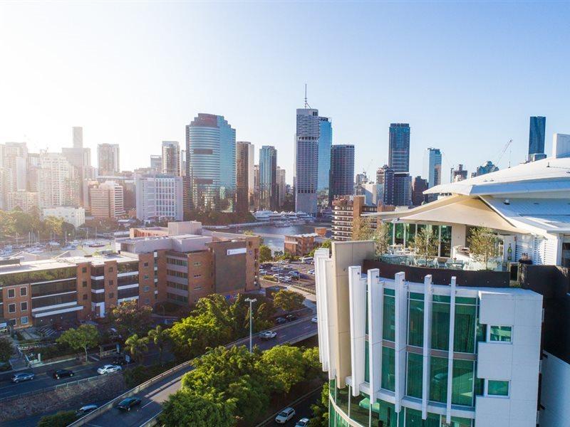 The Point Brisbane Hotel Exteriör bild Aerial view of the Brisbane CBD